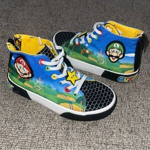 Ground Up Nintendo Mario Brothers Luigi High Top Sneakers Red Yellow Size 12